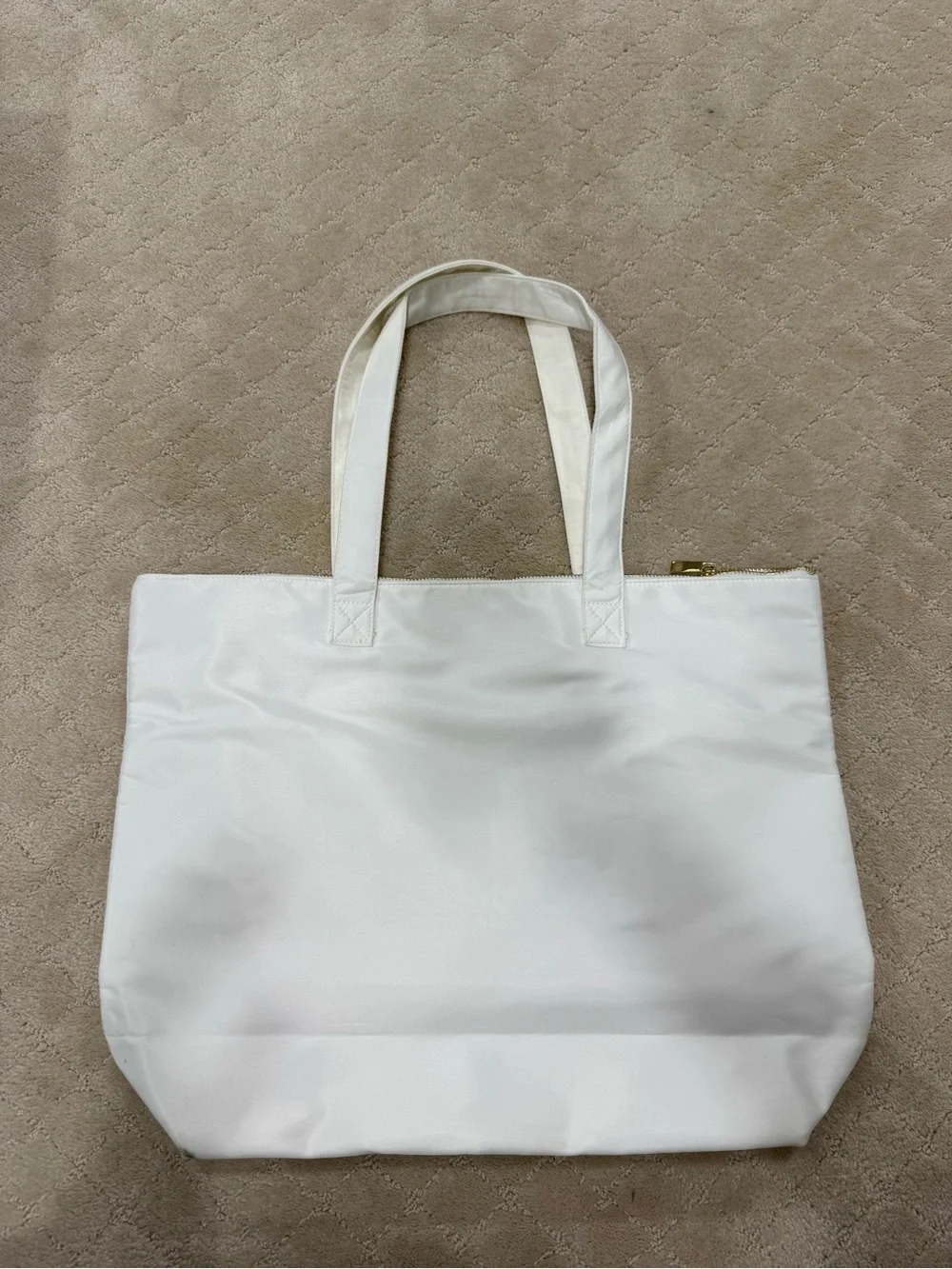 BRIDE White Tote Bag with Gold Lettering